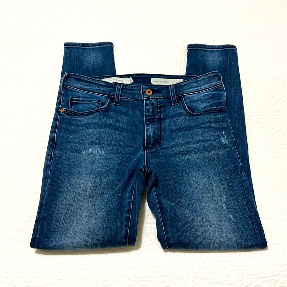 Pilcro and the Letterpress High-Rise Dark Blue Skinny Jeans